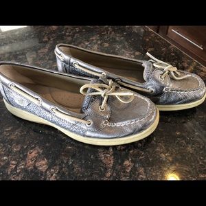 Silver Sperry boating shoes- Good condition